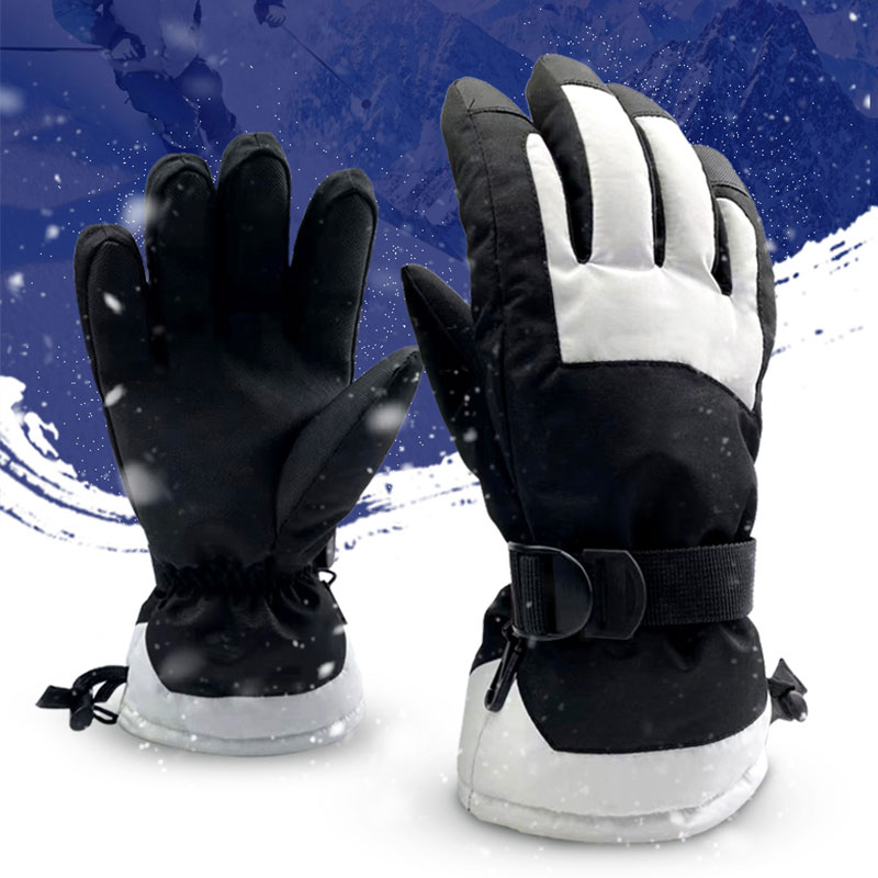 Custom for ski gloves men's black windproof and waterproof keep warm