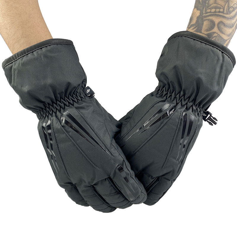 Custom for ski gloves men's black windproof and waterproof keep warm