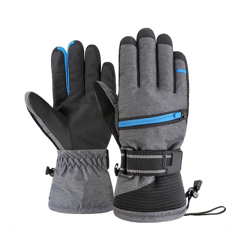 Custom for ski gloves men's black windproof and waterproof keep warm