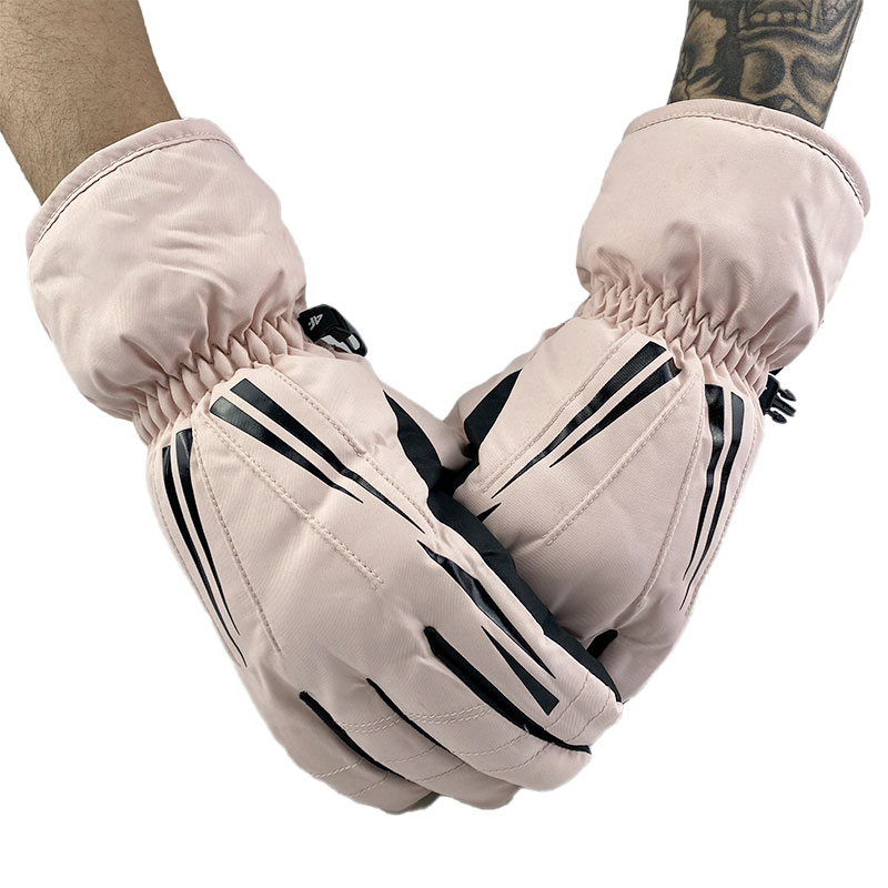 Custom for ski gloves men's black windproof and waterproof keep warm