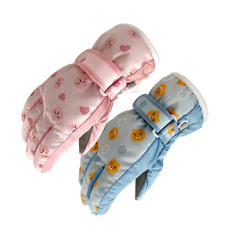 1-12year old Water Resistant warm Kids Winter skiing Mitten gloves