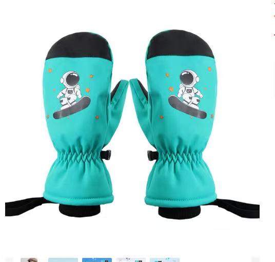 children cartoon child snowboard sports outdoor warm winter kids ski gloves mitt