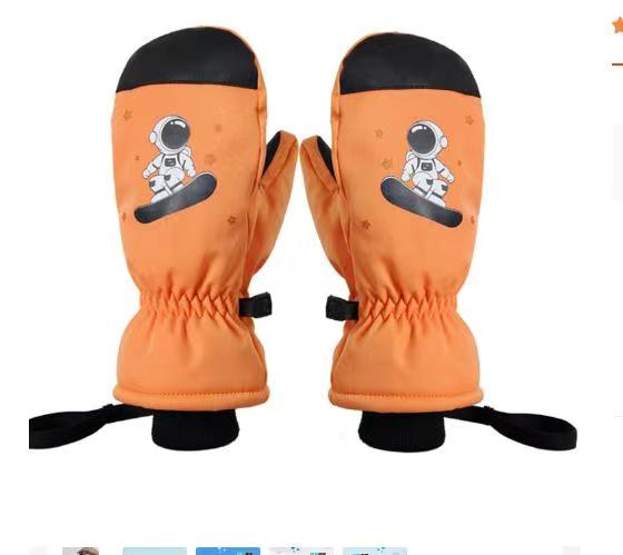 Children ski gloves winter warm gloves outdoor waterproof kid mittens