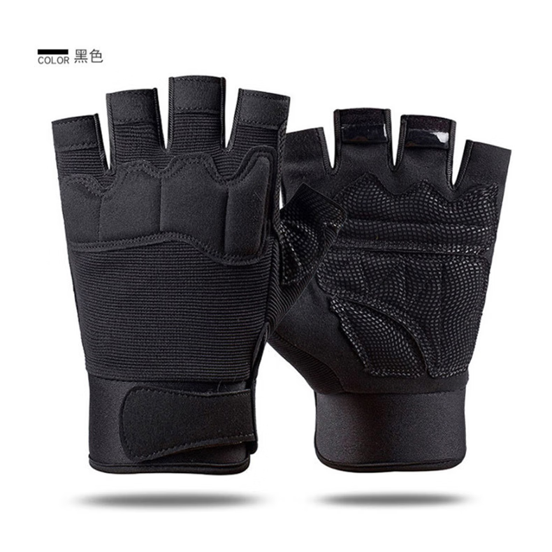 Processing custom tactical half finger gloves male and female camouflage real CS short finger outdoor sports motorcycle riding gloves