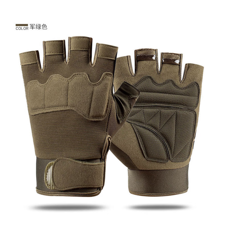 Processing custom tactical half finger gloves male and female camouflage real CS short finger outdoor sports motorcycle riding gloves